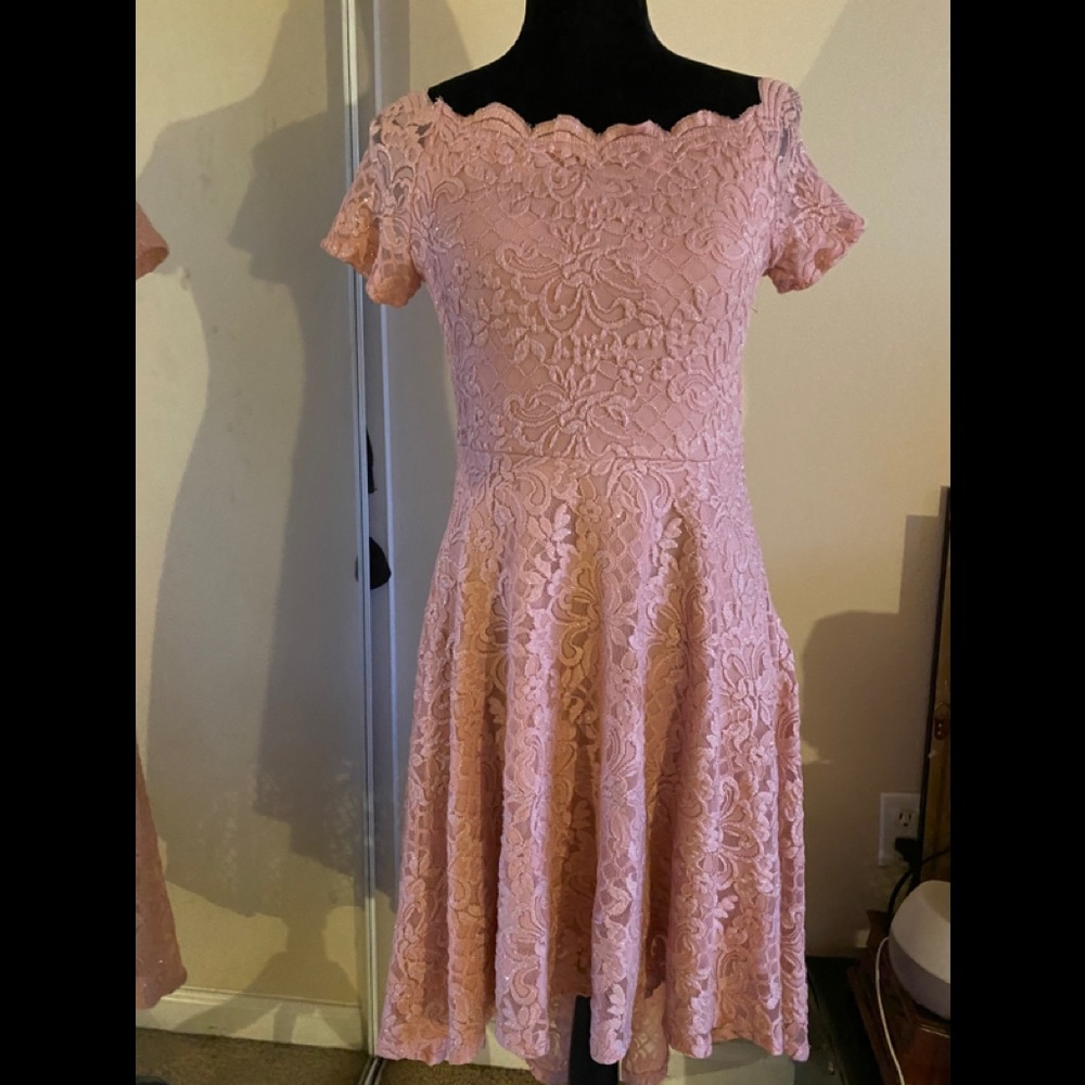 Pink Glitter dress short front long back